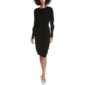 Forte Cashmere Womens  Wool & Cashmere-Blend Crew Neck Dress, Black